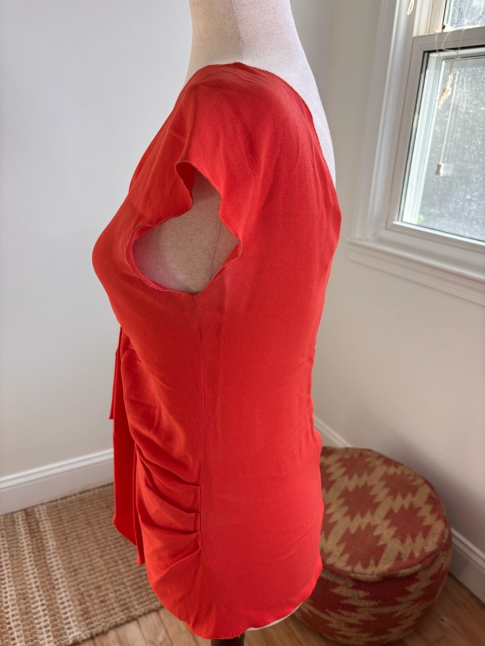 PRADA Vintage Textured Silk Red/Orange Blouse Rare Find! - Picture 4 of 11